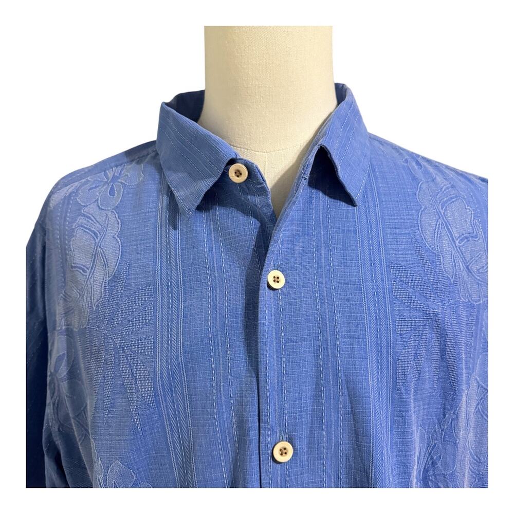 Tommy Bahama Men's Blue Floral 100% Silk Button Down Shirt Sz XXL Hawaiian Beach